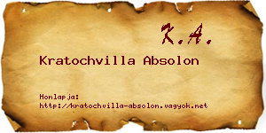 Kratochvilla Absolon névjegykártya